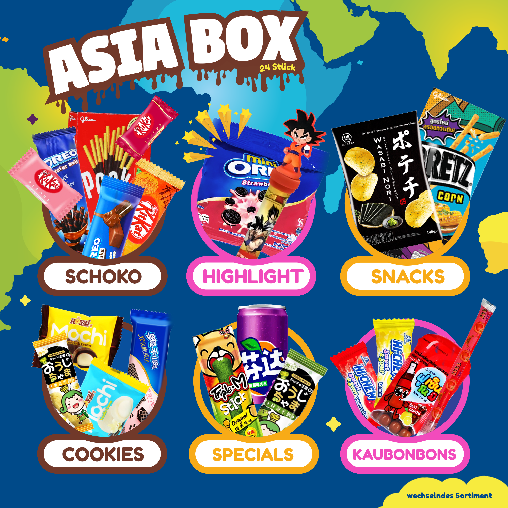 Asiatische Süßigkeiten Box XL - Leckere Japanische, koreanische, Vietnamesische & weitere Snacks von Sweets aus aller Welt